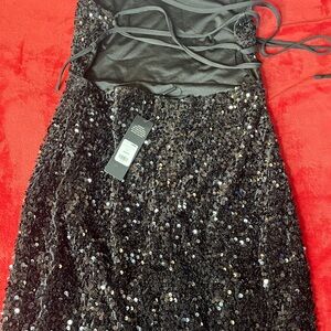 Elegant Black Sequin Dress
